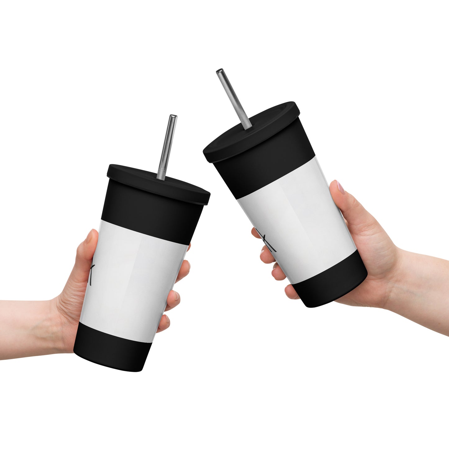 "MAN-nuf" Insulated tumbler with a straw